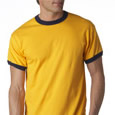 ringer t-shirts with contrasting neck and arm bands